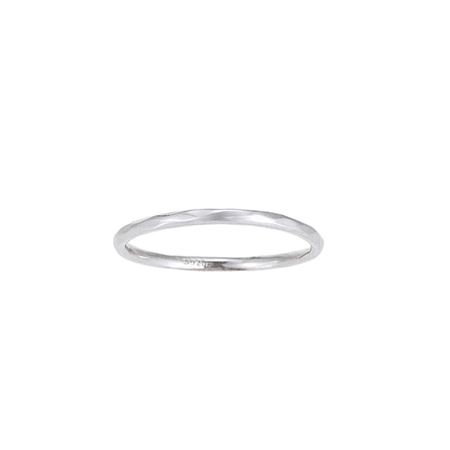Ladies Plain Angled Sterling Silver Ring