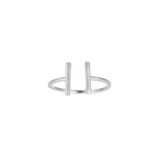 Ladies Adjustable Parallel Bar Sterling Silver Ring
