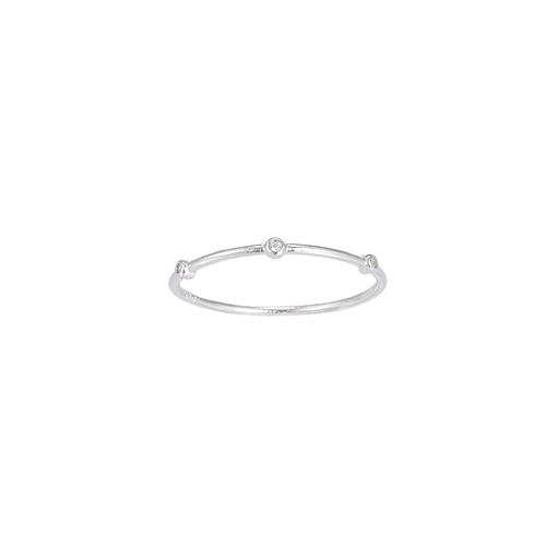 Ladies Triple Zirconia Sterling Silver Ring