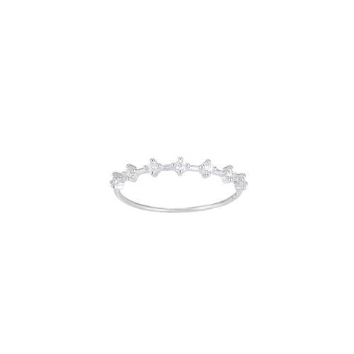 Ladies Seven Zirconia Sterling Silver Ring