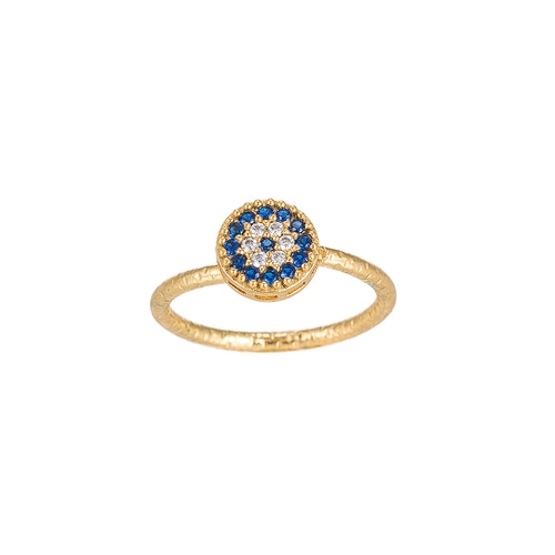 Ladies Adjustable Evil Eye Gold Plated Ring
