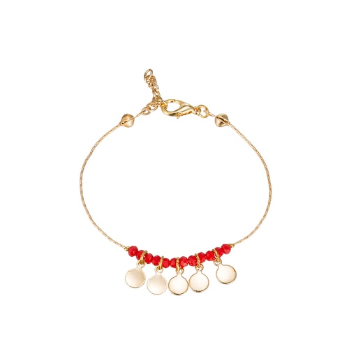 Ladies Five Flakes Gold Plated Bracelet