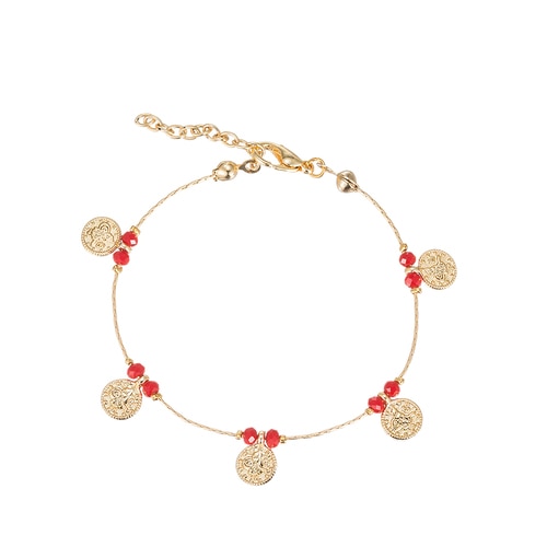 Ladies Ottoman Coin Gold Plated Bracelet