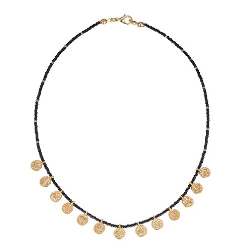 Ladies Beaded Ottoman Coin Gold Plated Necklaces