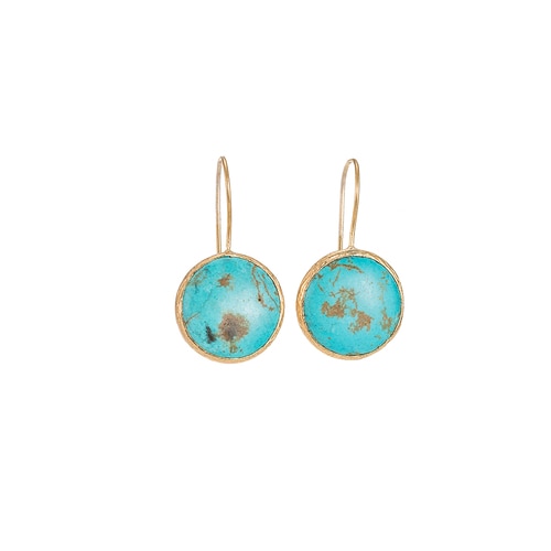 Ladies Tibetian Turqouise Single Stone Earrings