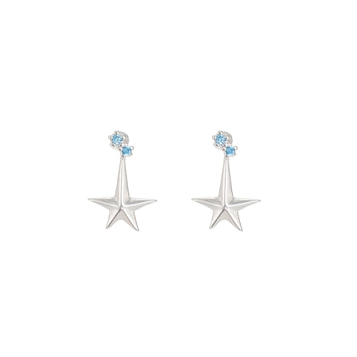 Ladies Polestar Sterling Silver Stud Earrings