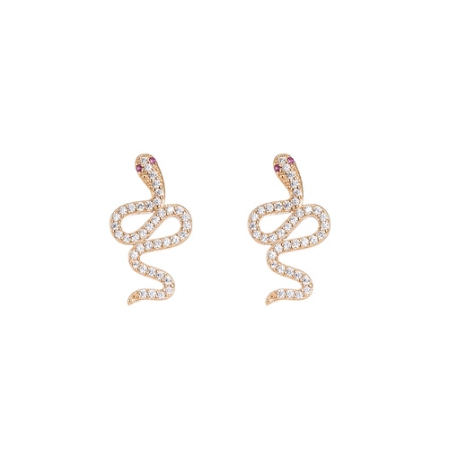 Ladies Snake Sterling Silver Stud Earrings