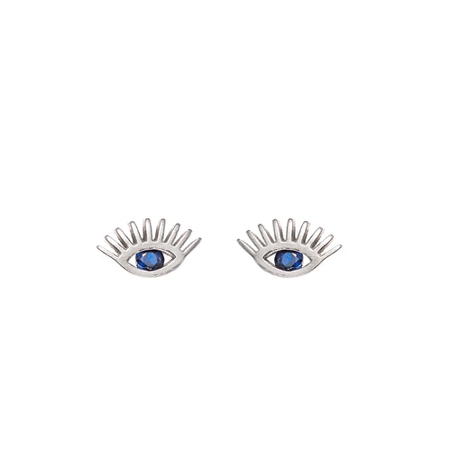 Ladies Eye Sterling Silver Stud Earrings