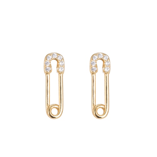 Ladies Hasp Stud Earrings in Sterling Silver