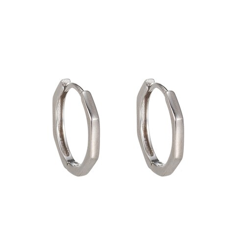 Ladies Hexagon Sterling Silver Earrings