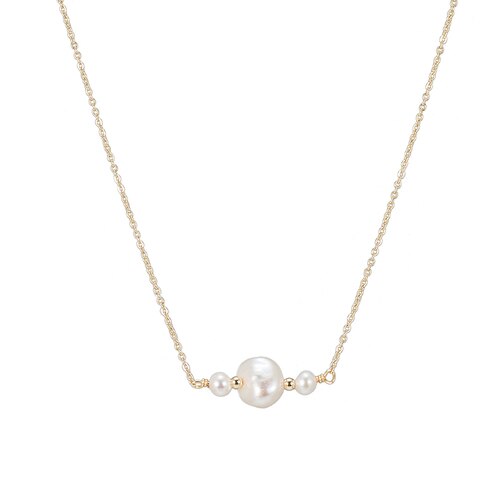 Ladies Triple Pearl Necklace in Gold Plated
