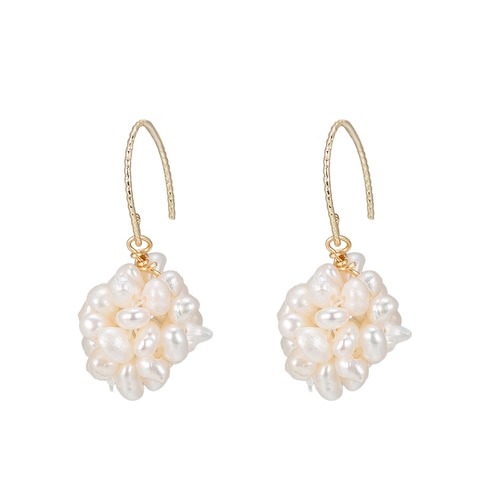 Ladies Bouquet of Freshwater Pearl Earrings in Gold Plated