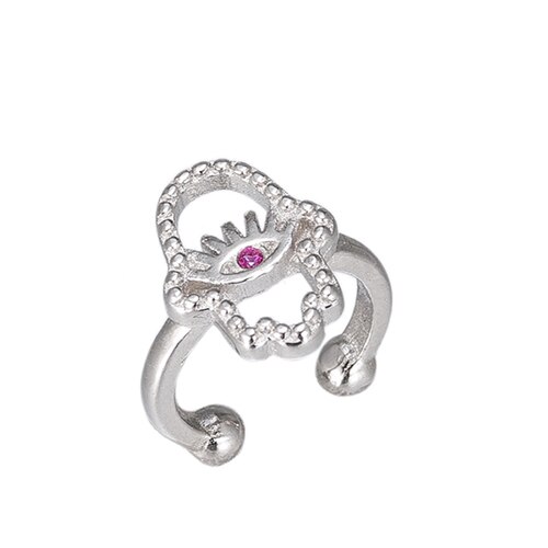 Ladies Hamsa Hand Ear cuff in Sterling Silver