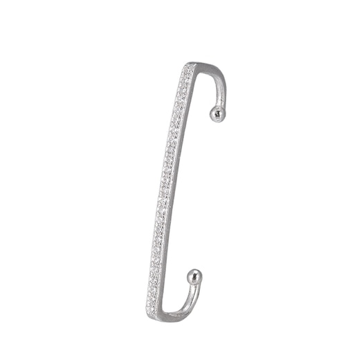 Ladies Cubic Zirconia Line Ear cuff in Sterling Silver
