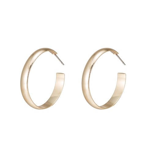 Ladies Open Hoop Earrings in Gold Plated