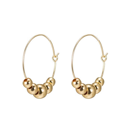 Ladies Five Balls Earring in Gold Plated