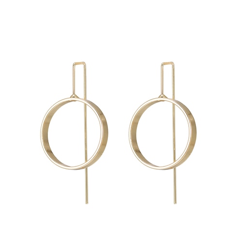 Ladies Circle Earrings in Gold Plated