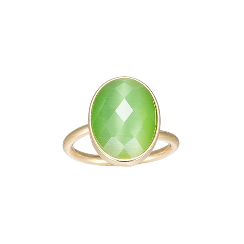 Ladies Single Stone Handmade Gold Plated Ring