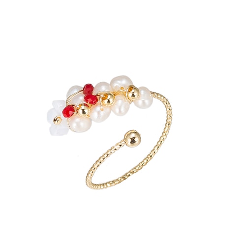 Ladies Pearl Branch Gold Plated Ring