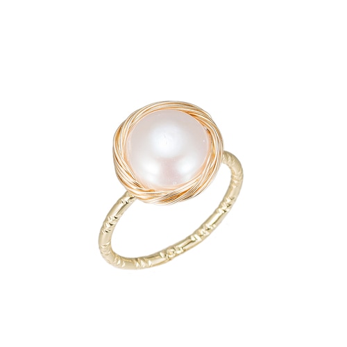 Ladies Power Pearl Gold Plated Ring
