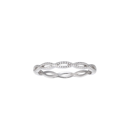 Ladies Dotted Twist Sterling Silver Ring