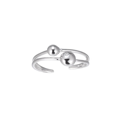 Ladies Adjustable Orbit Sterling Silver Ring