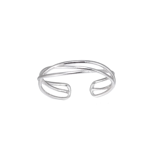Ladies Adjustable Curly Band Sterling Silver