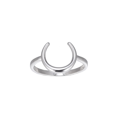 Ladies Half Moon Sterling Silver Ring