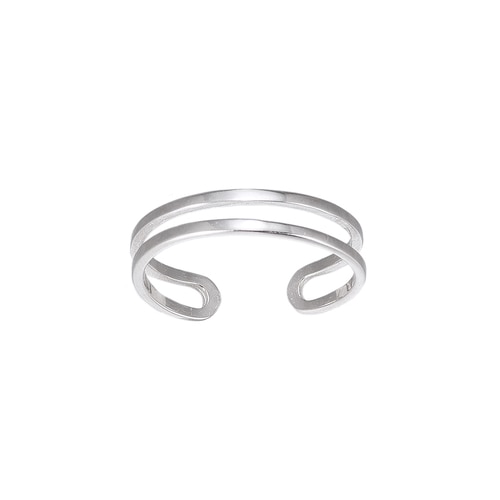 Ladies Adjustable Double Band Sterling Silver Ring