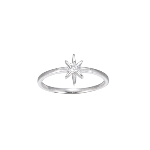 Ladies North Star Sterling Silver Ring