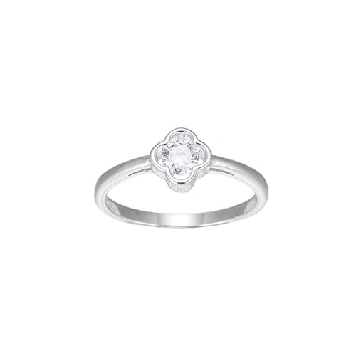 Ladies Lucky Four Clover Sterling Silver Ring