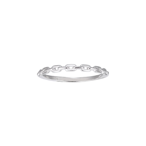 Ladies Chain Sterling Silver Ring