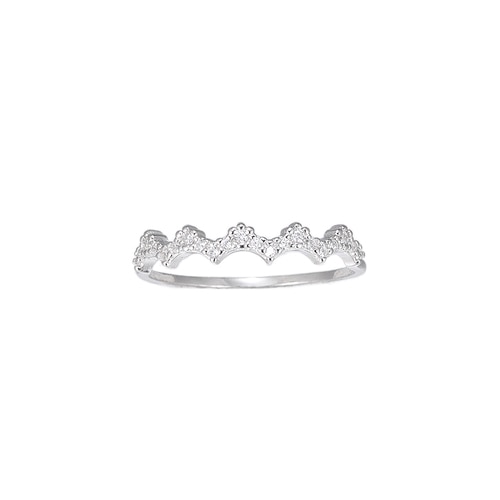 Ladies Crown CZ Sterling Silver Ring