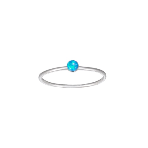 Ladies Opal Stone Sterling Silver Ring