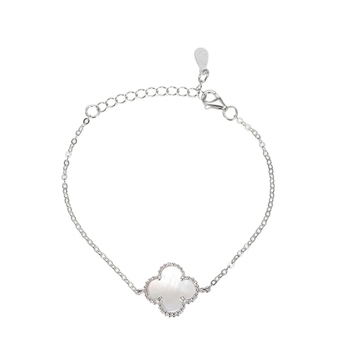 Ladies Lucky Four Sterling Silver Bracelet