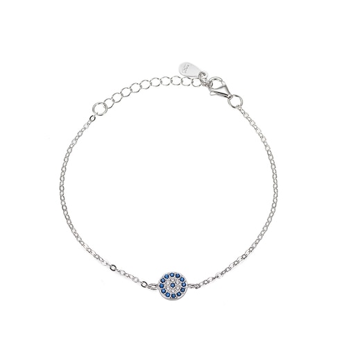 Ladies Evil Eye Sterling Silver Bracelet