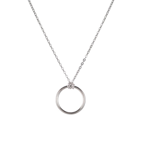 Ladies Circle Sterling Silver Necklace