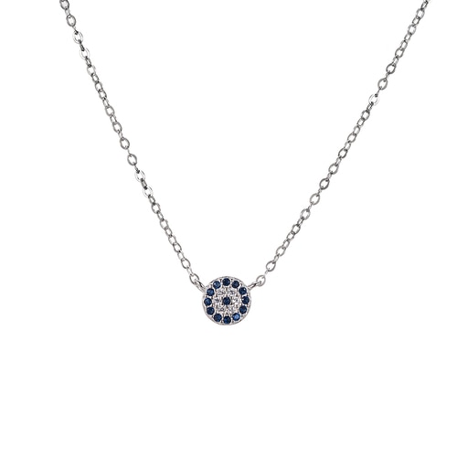 Ladies Sterling Silver Evil Eye Necklace