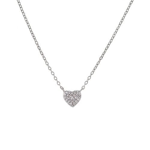 Ladies Heart Sterling Silver Necklace