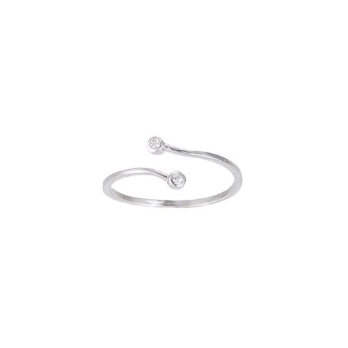 Ladies Double CZ Dot Sterling Silver Ring