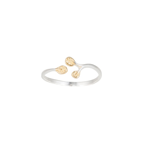 Ladies Adjustable Leaf Sterling Silver Ring