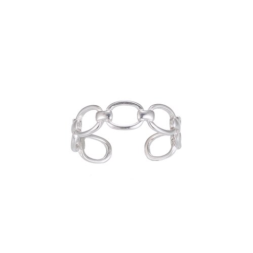 Ladies Adjustable Chain Sterling Silver Ring