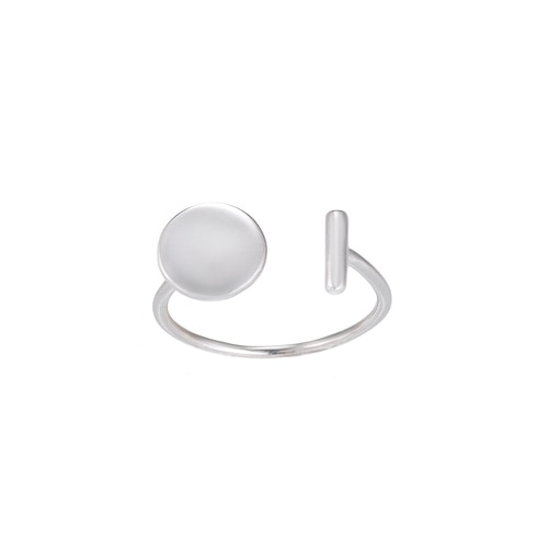 Ladies Circle and Bar Sterling Silver Ring