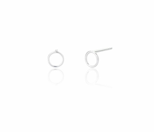 Ladies Sterling Silver Circular Stud Earrings