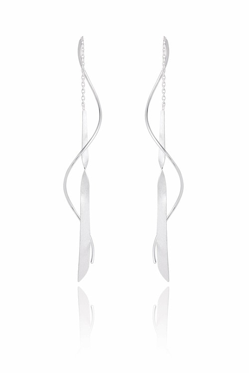 Ladies Sterling Silver Half Swivel Earrings