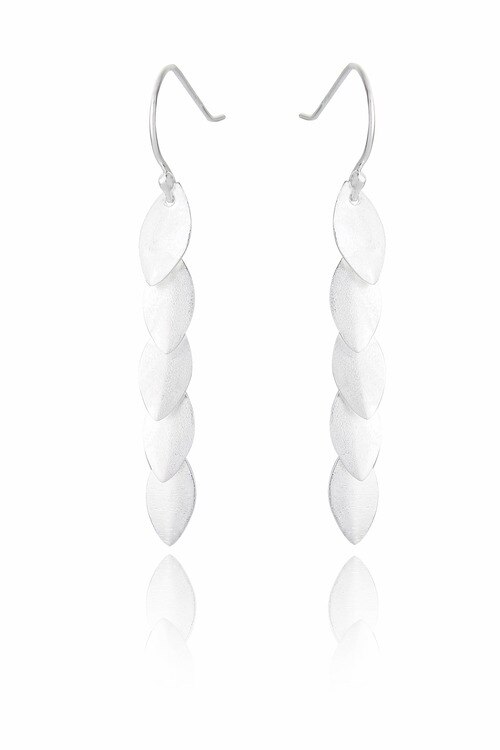 Ladies Sterling Silver Leaves Earrings