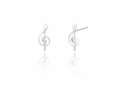 Ladies Sterling Silver Melody Stud Earrings