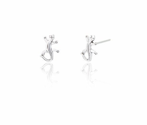 Ladies Sterling Silver Lizard Stud Earrings