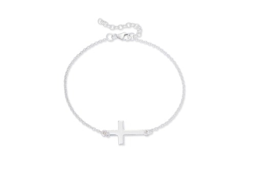 Ladies Sterling Silver Cross Bracelet