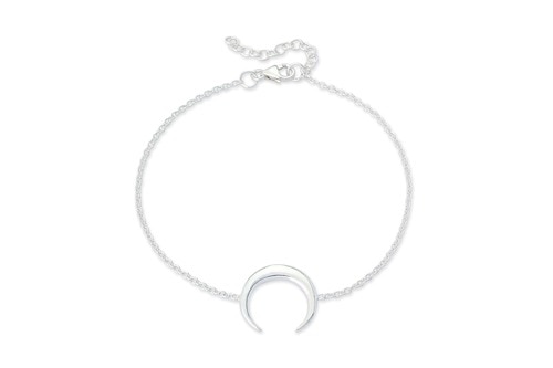 Ladies Sterling Silver Half Moon Bracelet